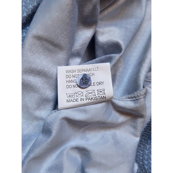 NWOT Collars & Co Mens 2XL Dress Collar Polo Shirt Slate Blue Geometric Print - Picture 7 of 8